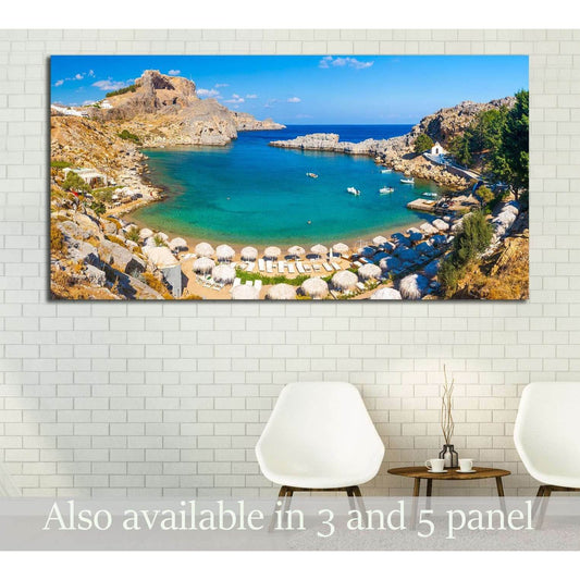 Saint Pauls Bay Lindos №2064 Ready to Hang Canvas PrintCanvas art arrives ready to hang, with hanging accessories included and no additional framing required. Every canvas print is hand-crafted, made on-demand at our workshop and expertly stretched around