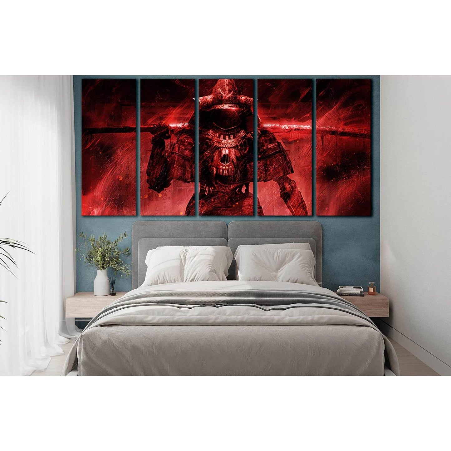 Samurai With Katana Sword №SL1248 Ready to Hang Canvas Print - Zellart Canvas Prints 0new, ALL_Products, Fantasy And Sci Fi Wall Art