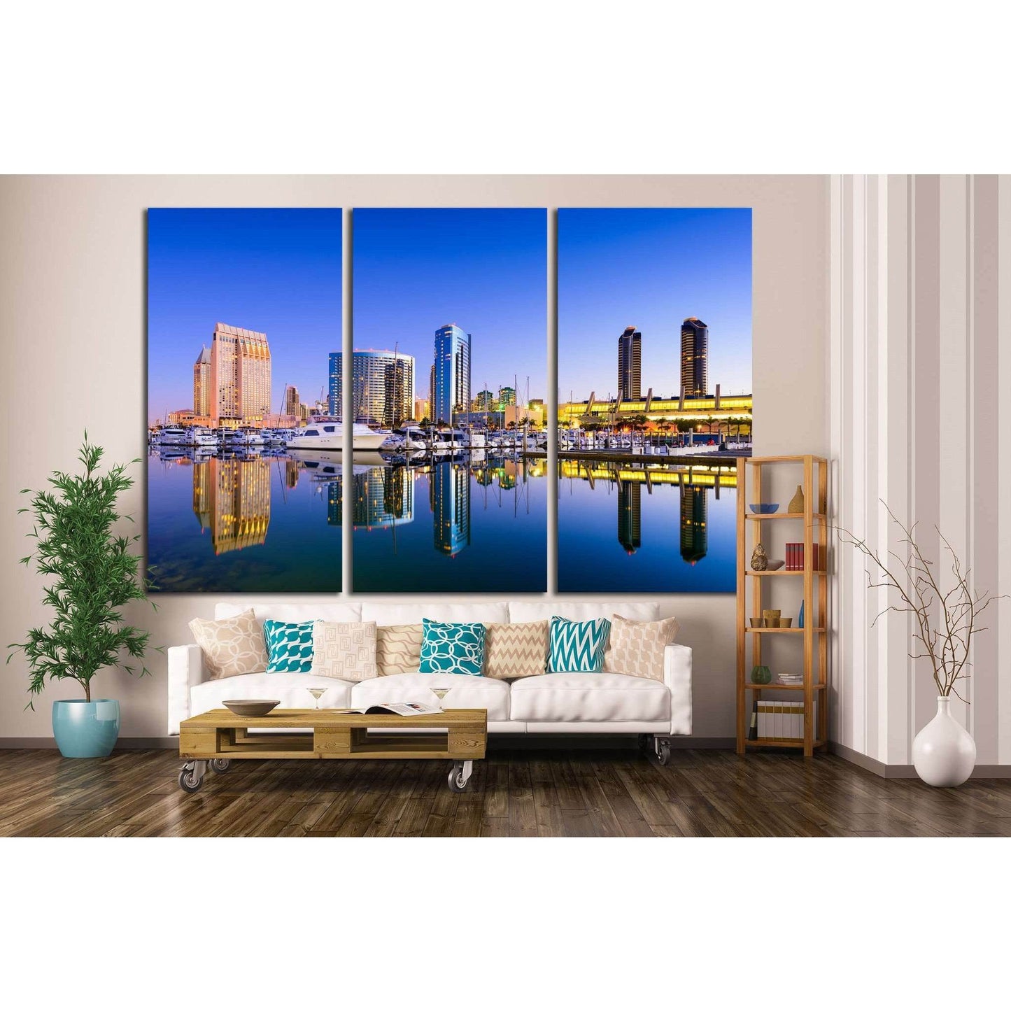 San Diego, California, USA, Embarcadero Marina №1217 Ready to Hang Canvas Print - Zellart Canvas Prints ALL_Products, s-1217