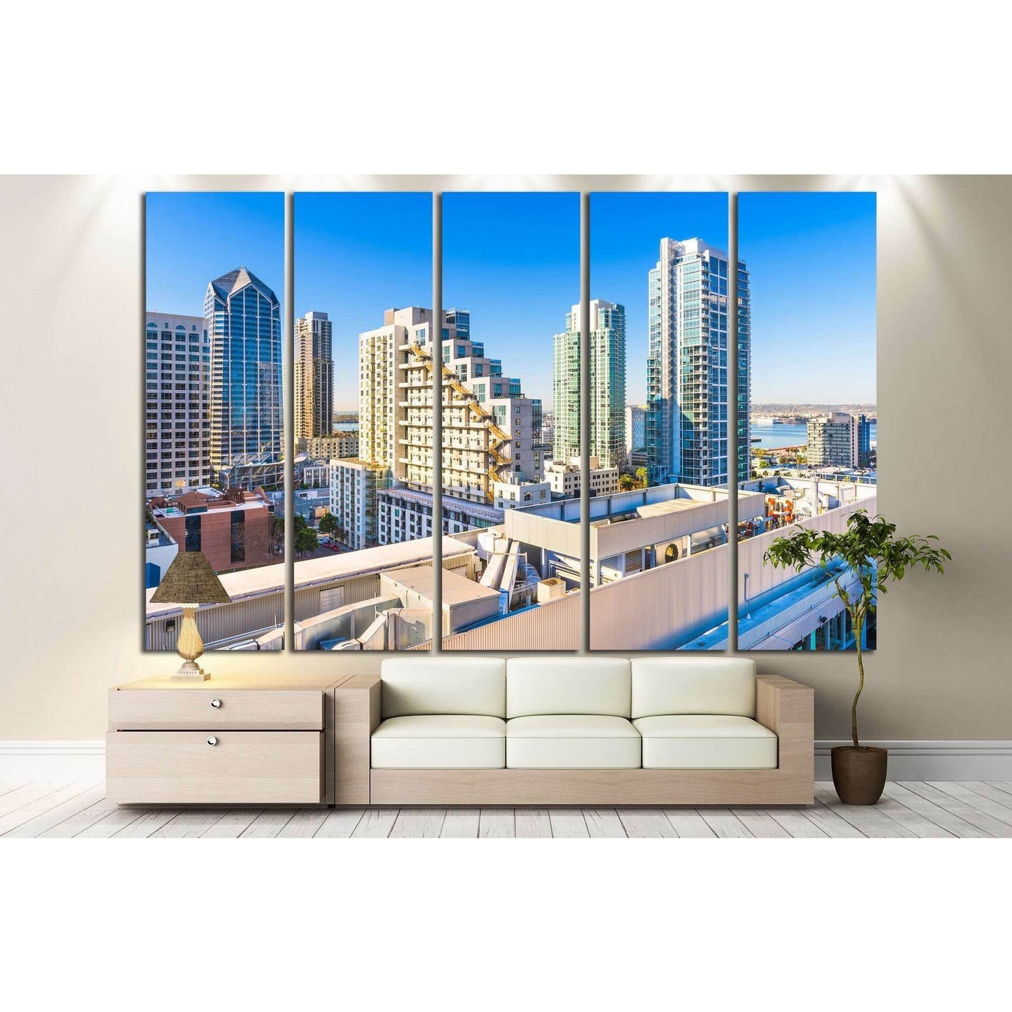 San Diego Cityscape №806 Ready to Hang Canvas Print - Zellart Canvas Prints ALL_Products, s-806