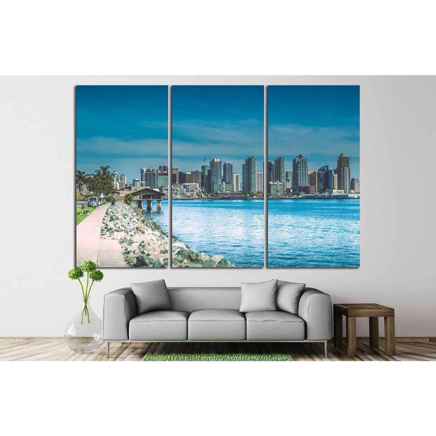 San Diego Skyline №1020 Ready to Hang Canvas Print - Zellart Canvas Prints ALL_Products, s-1020