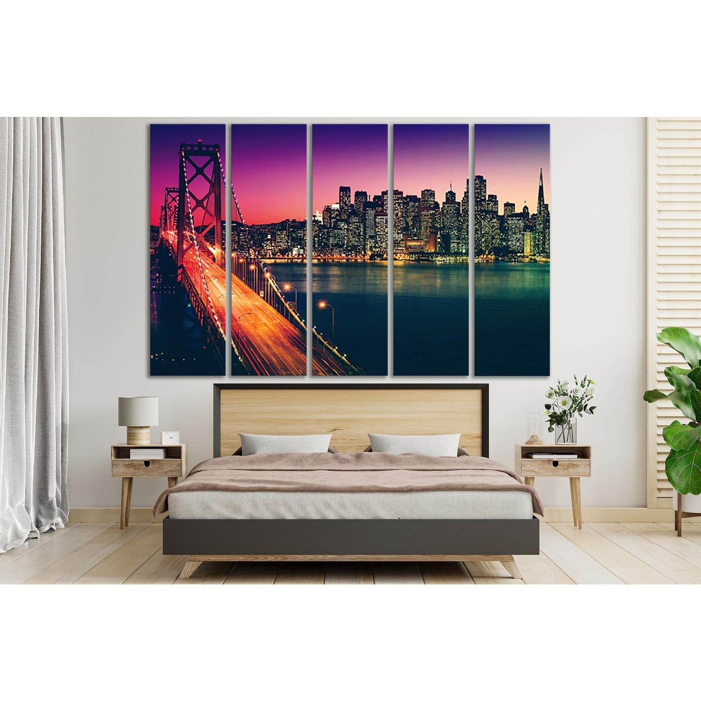 San Francisco Bridge Golden Gate №SL1469 Ready to Hang Canvas Print - Zellart Canvas Prints 0new, ALL_Products, CITYSCAPES & SKYLINES