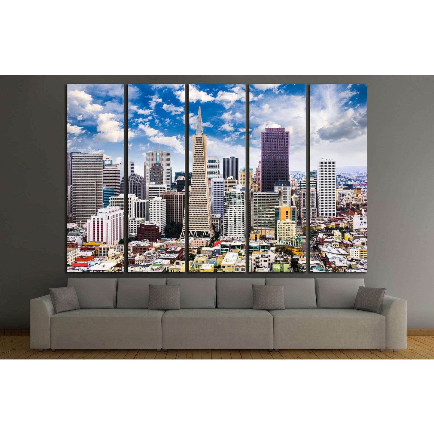 San Francisco, California, USA Skyline №1231 Ready to Hang Canvas Print - Zellart Canvas Prints ALL_Products, s-1231