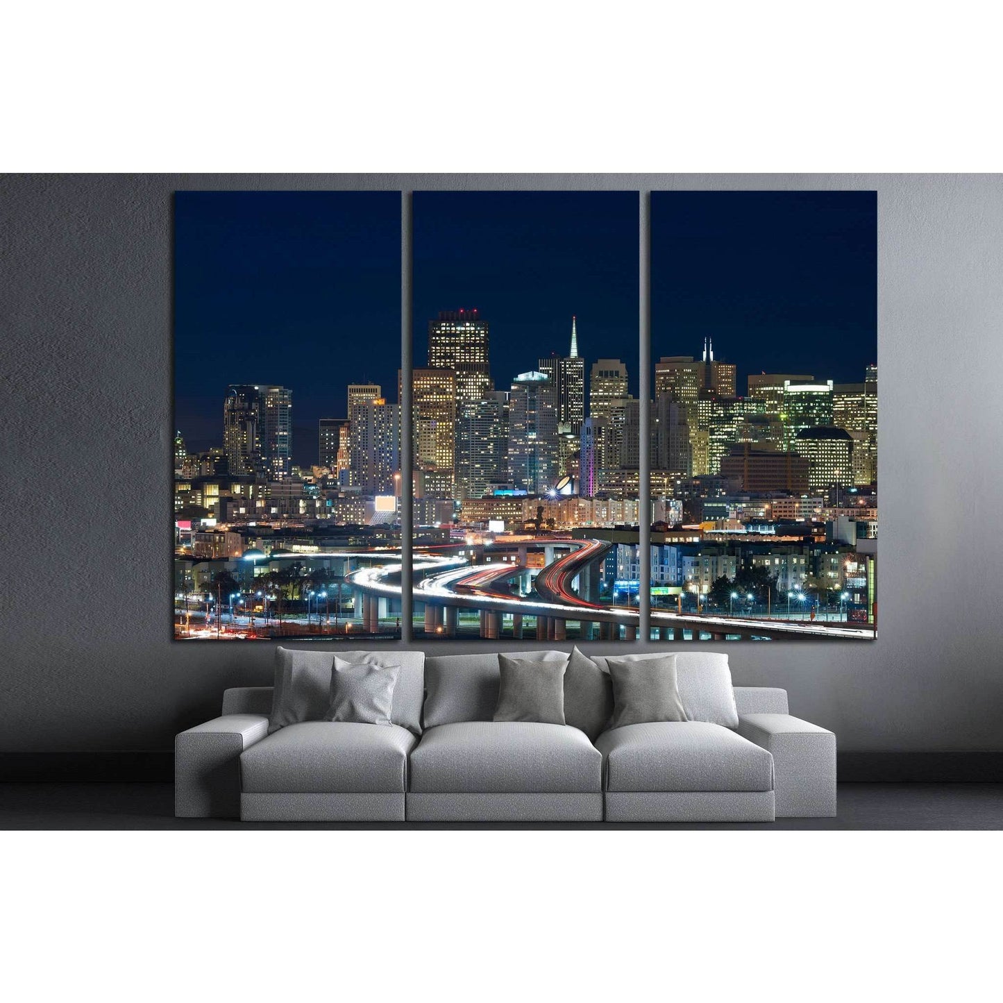San Francisco skyline №1037 Ready to Hang Canvas Print - Zellart Canvas Prints ALL_Products, s-1037