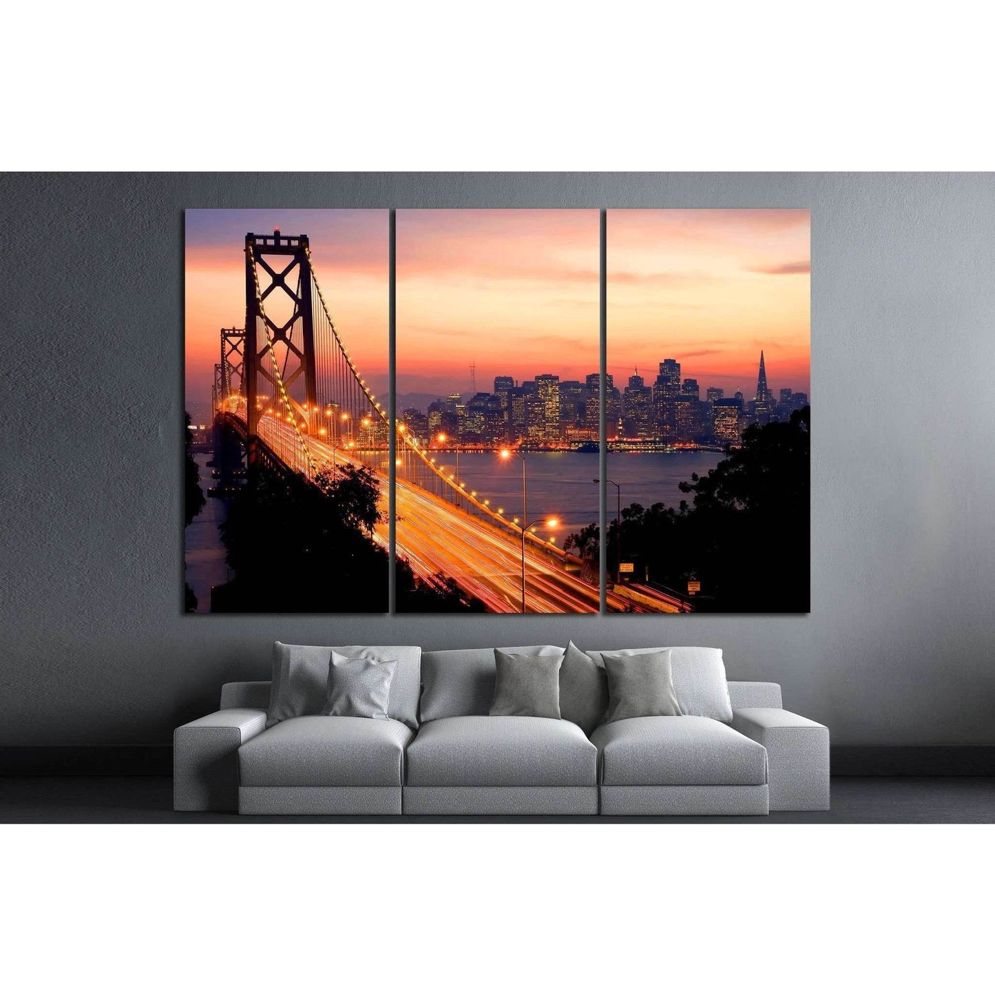 San Francisco Sunset №1034 Ready to Hang Canvas Print - Zellart Canvas Prints ALL_Products, s-1034