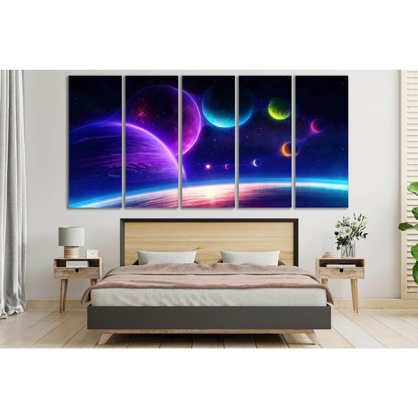 Sci Fi Planets №SL430 Ready to Hang Canvas Print - Zellart Canvas Prints 0new, ALL_Products, Astronomy & Space Canvas Wall Art