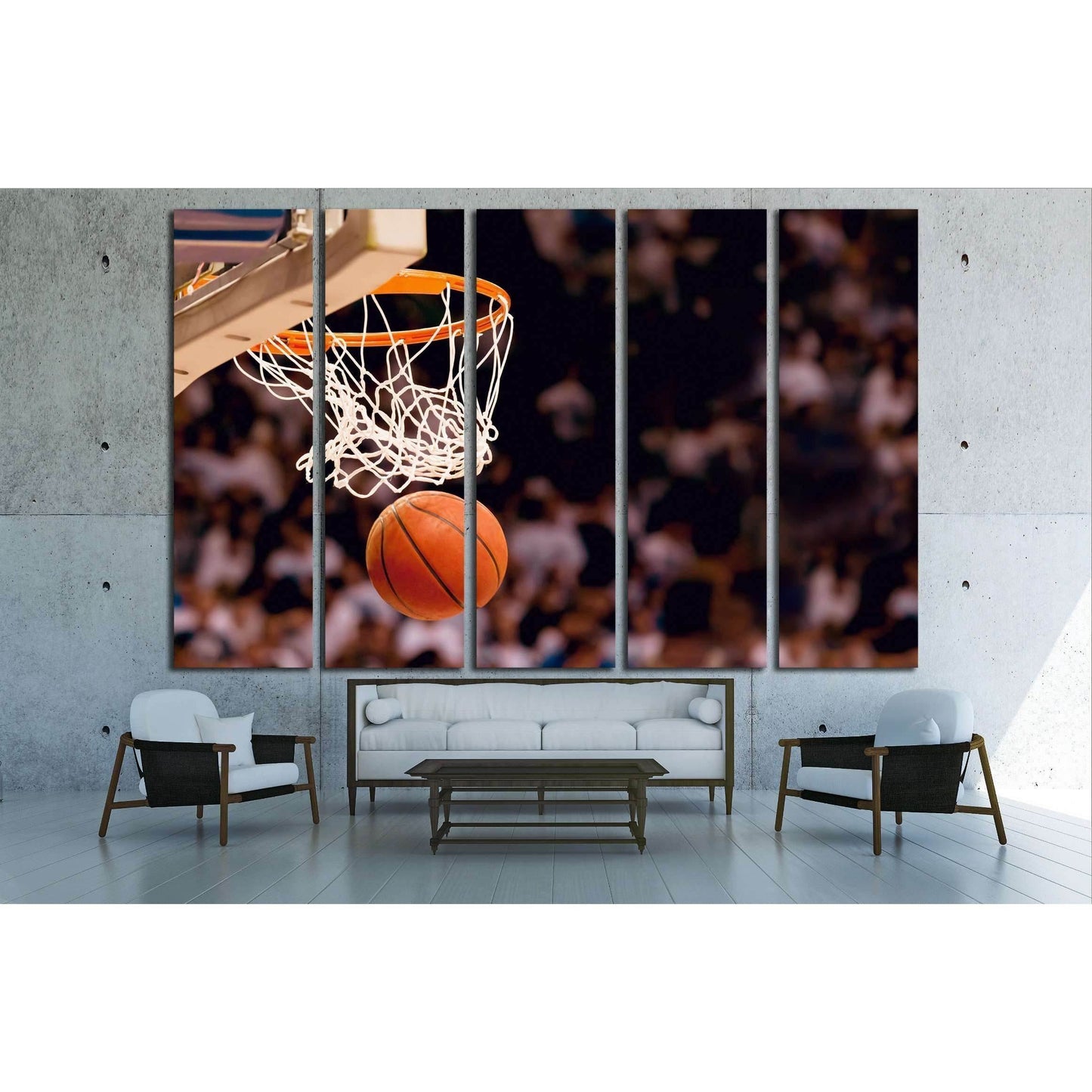Scoring the winning points at a basketball game №2125 Ready to Hang Canvas Print - Zellart Canvas Prints ALL_Products, s-2125