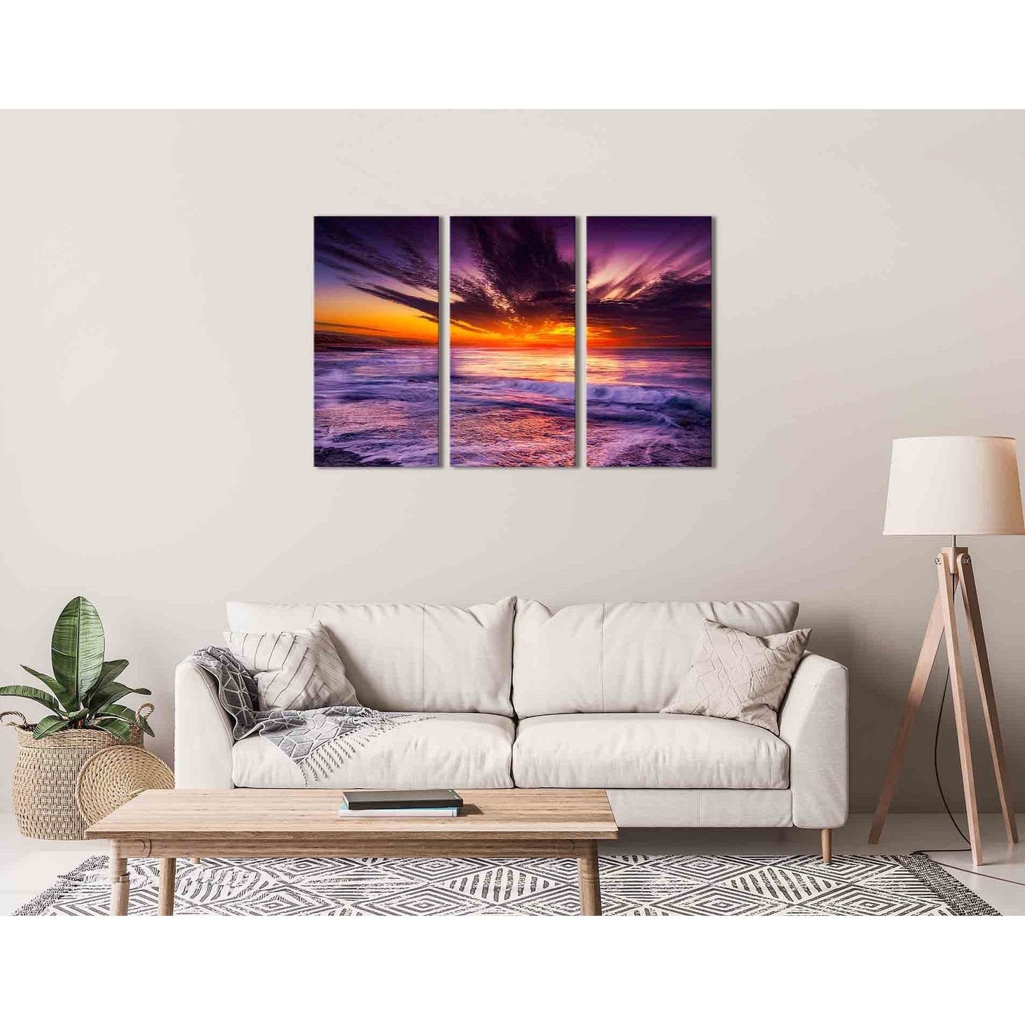 Sea landscape images №D1217 Ready to Hang Canvas Print - Zellart Canvas Prints 0new, ALL_Products, Sunrise & sunset wall art