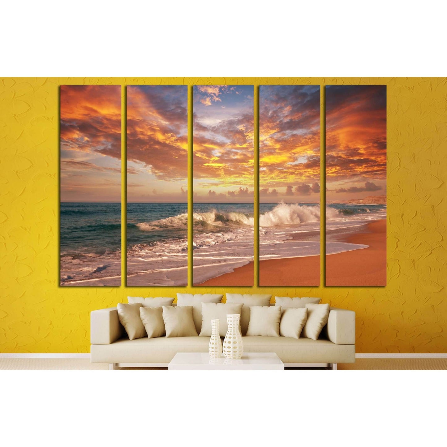 sea sunset №2685 Ready to Hang Canvas Print - Zellart Canvas Prints ALL_Products, s-2685