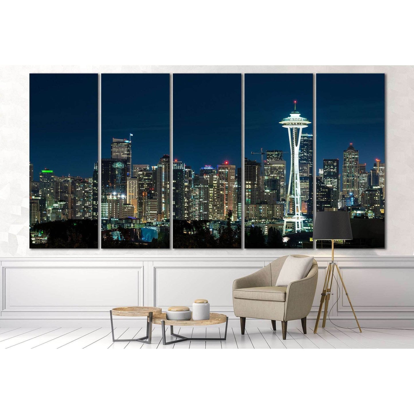 Seattle Cityscape №3020 Ready to Hang Canvas Print - Zellart Canvas Prints ALL_Products, z-3020