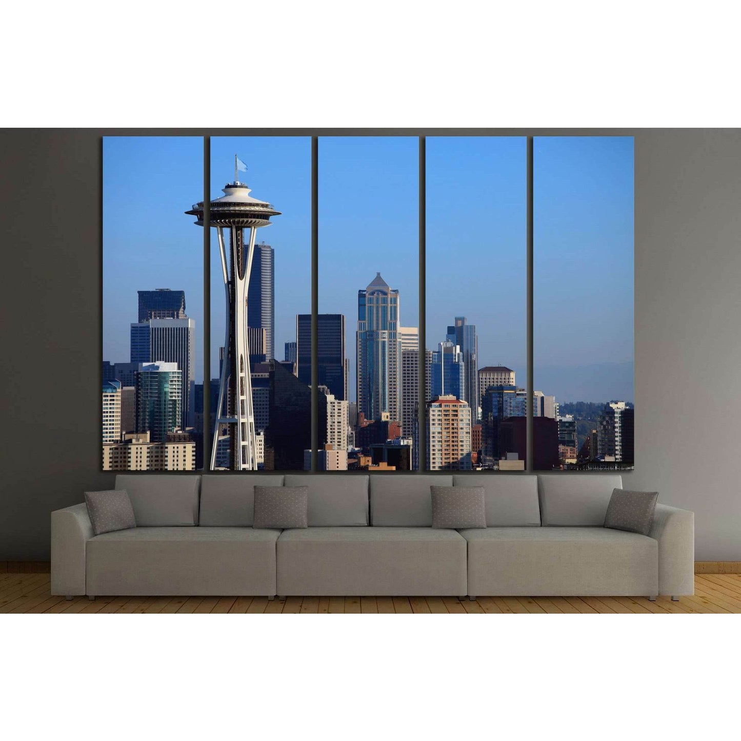 Seattle downtown skyline, WA №1124 Ready to Hang Canvas Print - Zellart Canvas Prints ALL_Products, s-1124