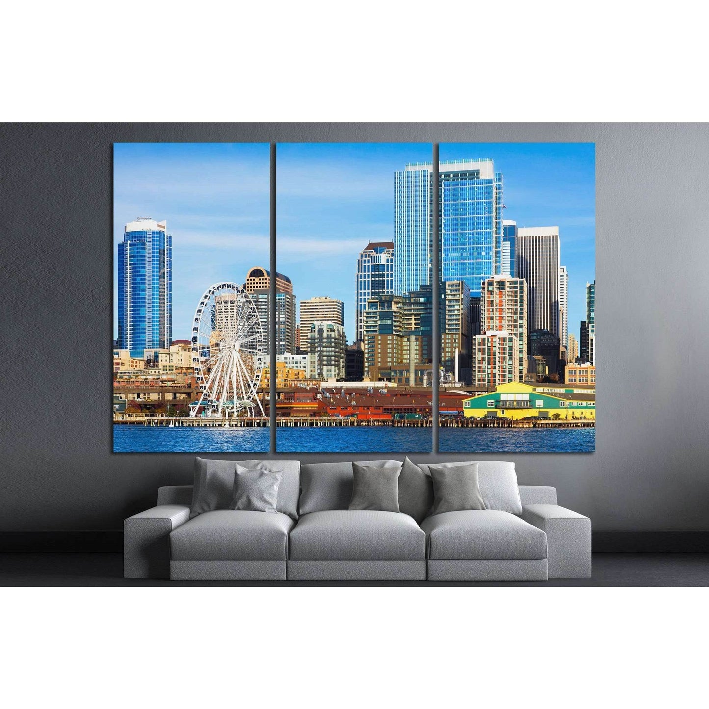 Seattle skyline №1125 Ready to Hang Canvas Print - Zellart Canvas Prints ALL_Products, s-1125