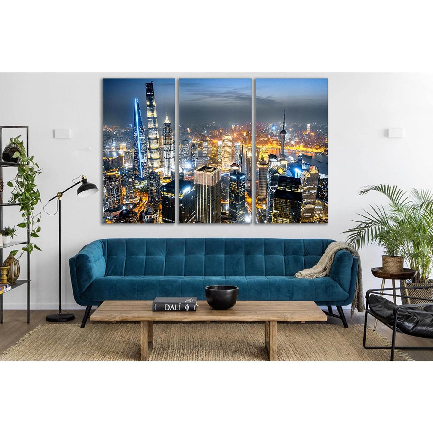 Shanghai Skyline Panorama In Sunset №SL377 Ready to Hang Canvas Print - Zellart Canvas Prints 0new, ALL_Products, Cityscapes & Skylines