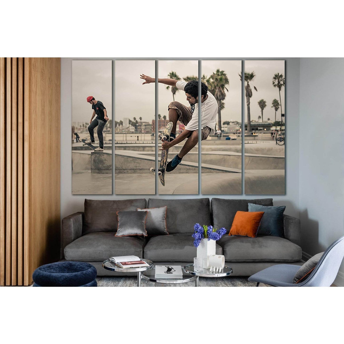 Skateboard Jump Men №SL901 Ready to Hang Canvas Print - Zellart Canvas Prints 0new, ALL_Products, Sports & Motivation