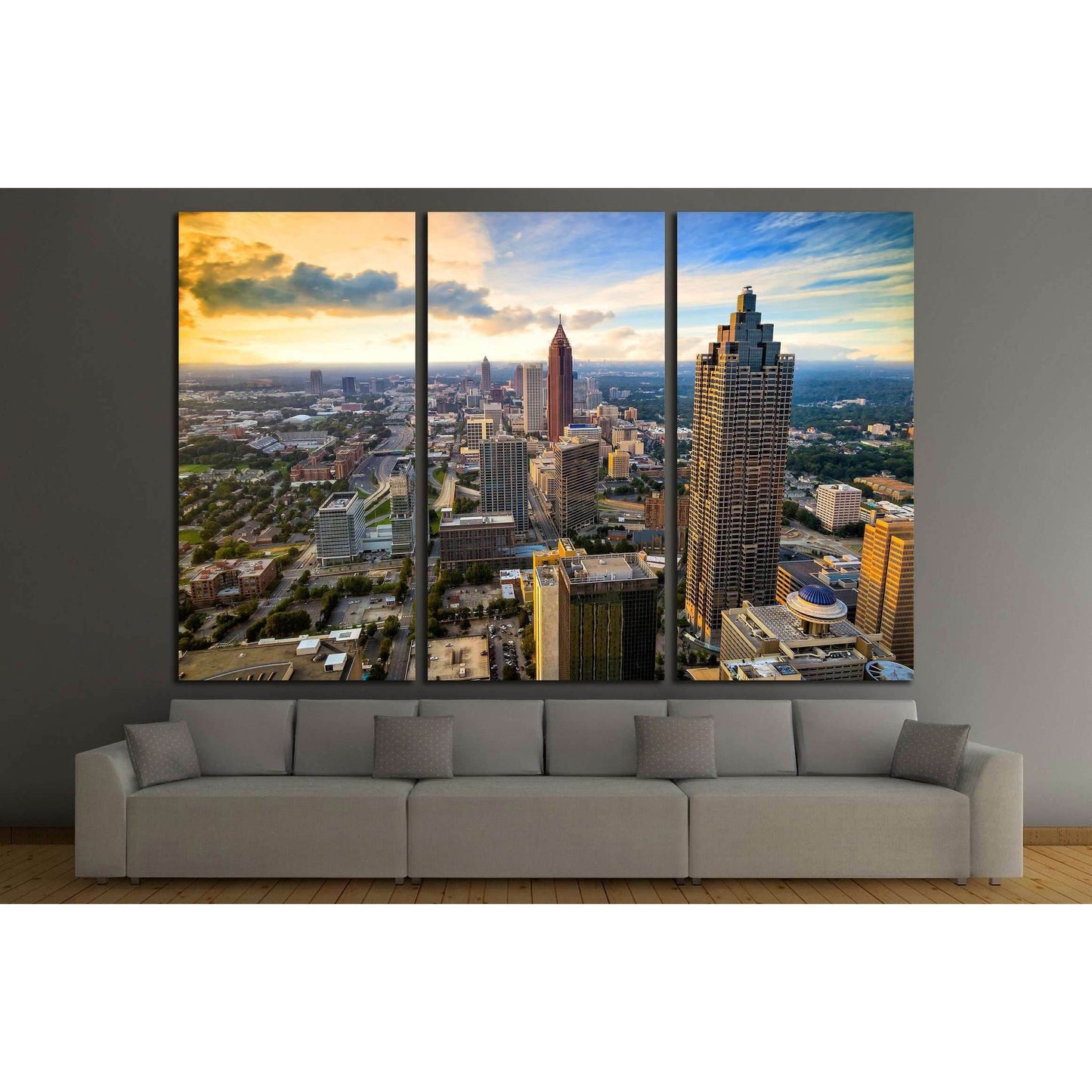 Skyline of downtown Atlanta, Georgia, USA №2322 Ready to Hang Canvas Print - Zellart Canvas Prints ALL_Products, s-2322