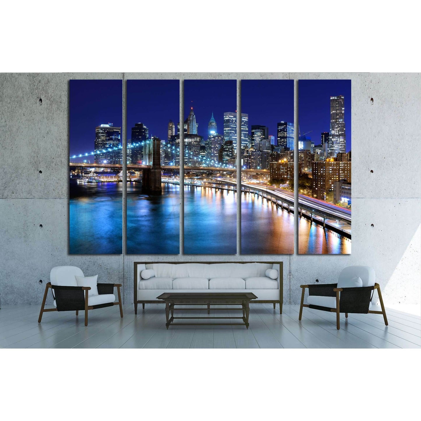 Skyline of downtown New York, New York, USA №2605 Ready to Hang Canvas Print - Zellart Canvas Prints 0_NY_ART, ALL_Products, s-2605