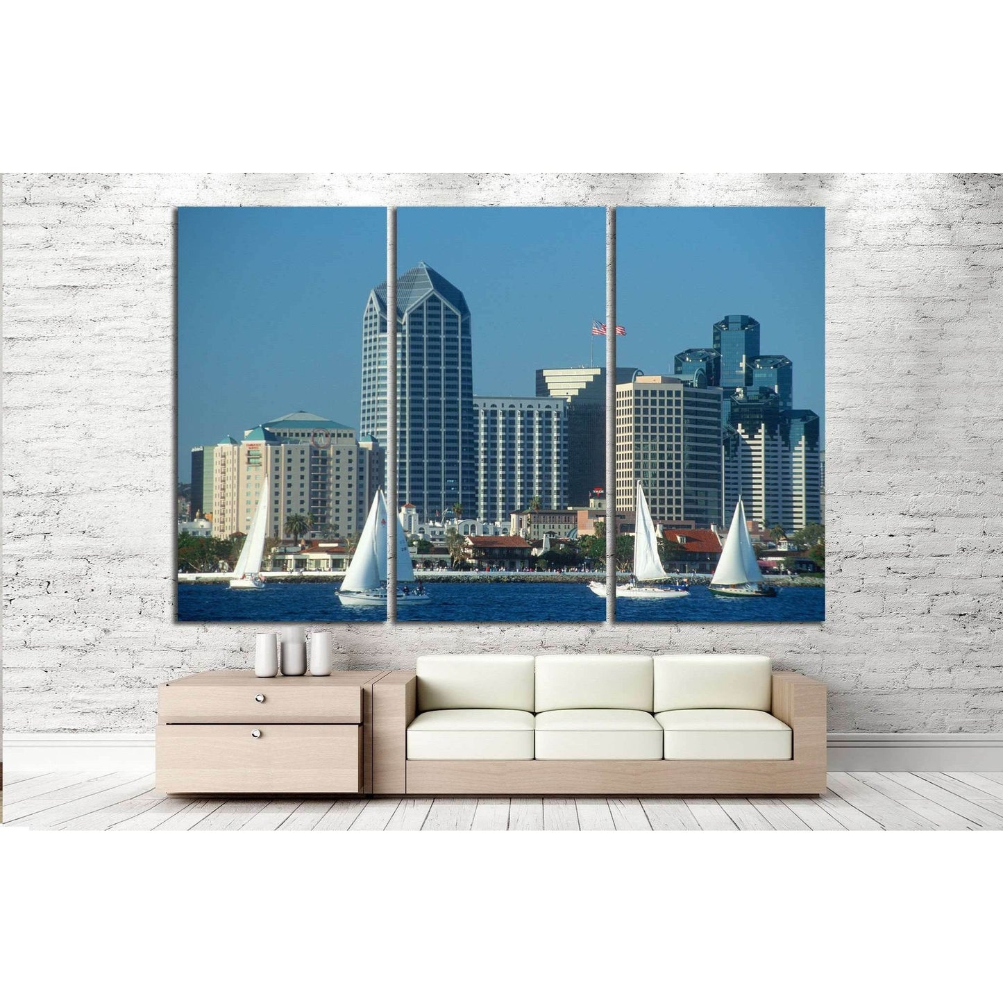 Skyline of San Diego, California №1011 Ready to Hang Canvas Print - Zellart Canvas Prints ALL_Products, s-1011