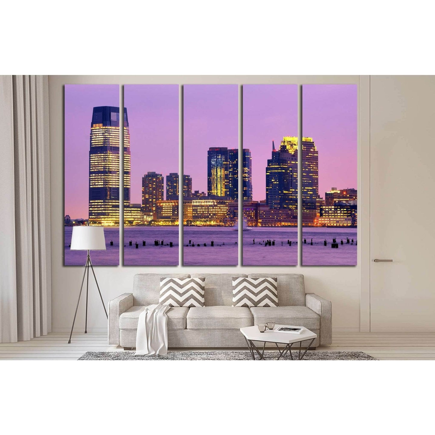 Skyscrapers at Exchange Place in Jersey City, New Jersey №1668 Ready to Hang Canvas Print - Zellart Canvas Prints ALL_Products, s-1668
