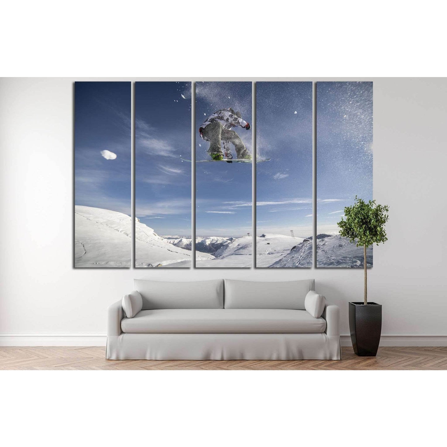Snowboarder Fly №179 Ready to Hang Canvas Print - Zellart Canvas Prints ALL_Products, wd-179