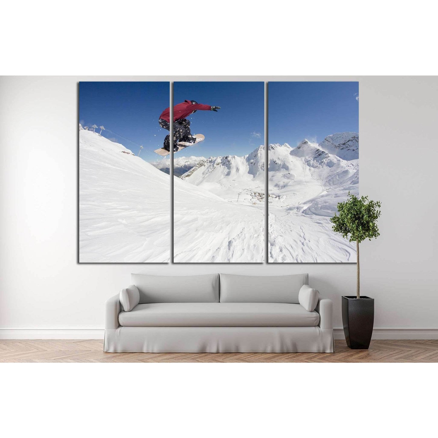 Snowboarder Fly №180 Ready to Hang Canvas Print - Zellart Canvas Prints ALL_Products, wd-180