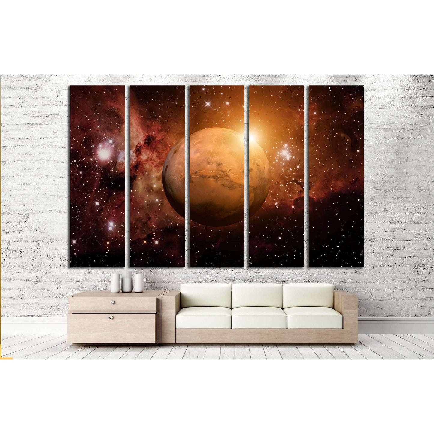 Solar System - Mars. It is the fourth planet from the Sun. №2429 Ready to Hang Canvas Print - Zellart Canvas Prints ALL_Products, s-2429