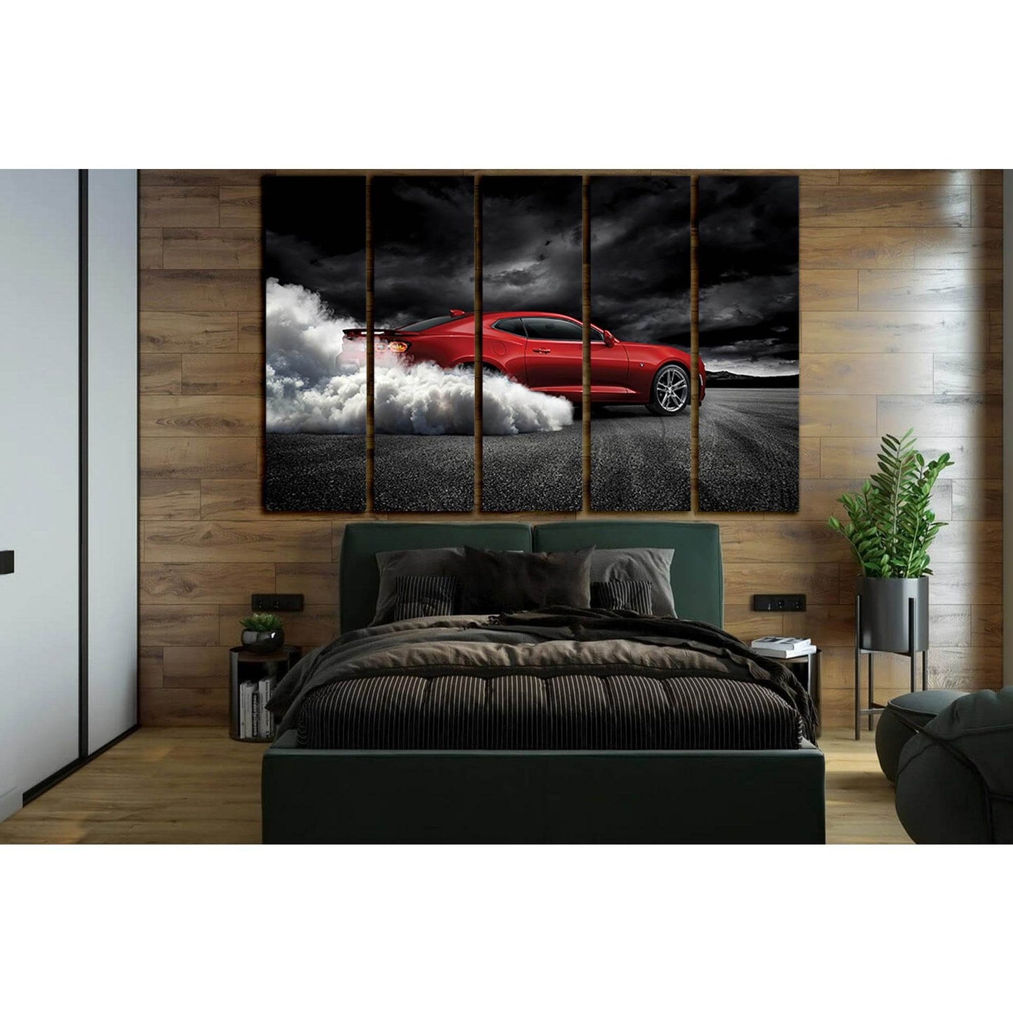 Spectacular Red Sports Car №SL1429 Ready to Hang Canvas Print - Zellart Canvas Prints 0new, ALL_Products, Engine