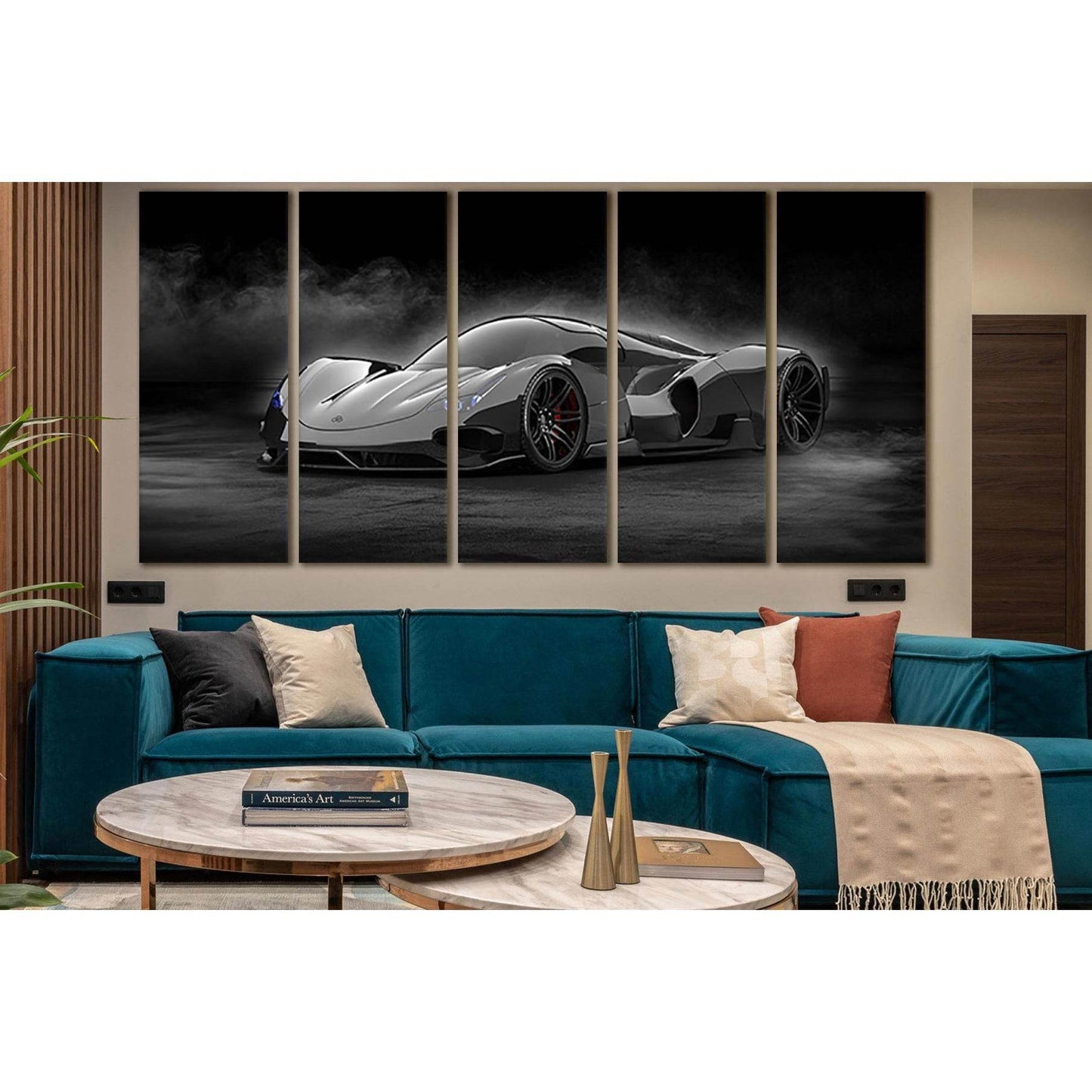 Sport Car Black And White №SL833 Ready to Hang Canvas Print - Zellart Canvas Prints 0new, ALL_Products, Black & White Wall Art