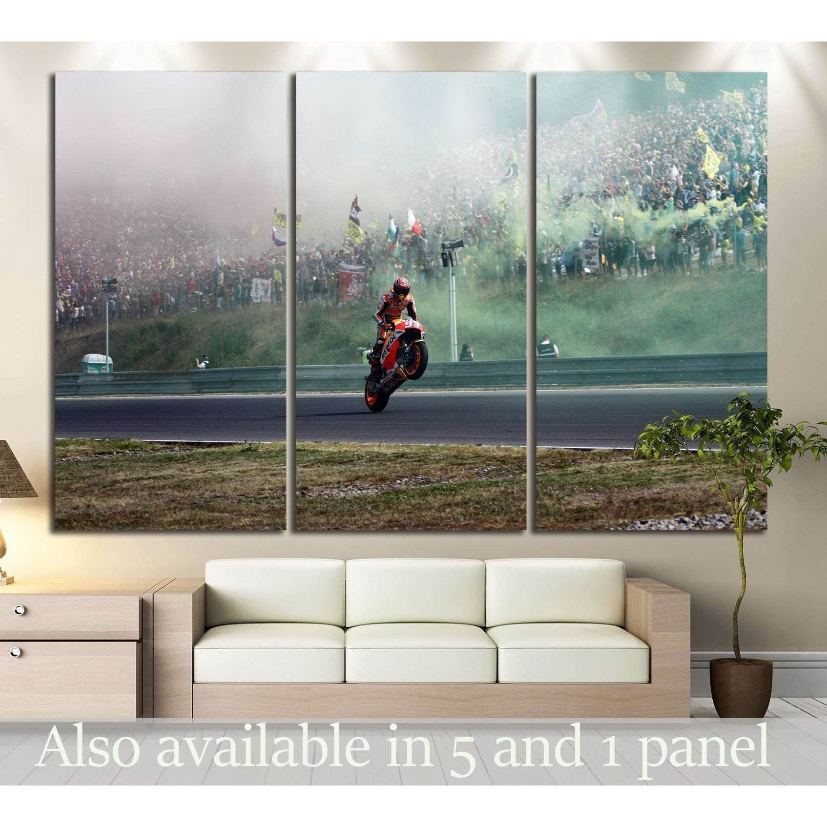 Red Sportbike Wheelie Canvas Print – Motorsport Wall Art - Zellart