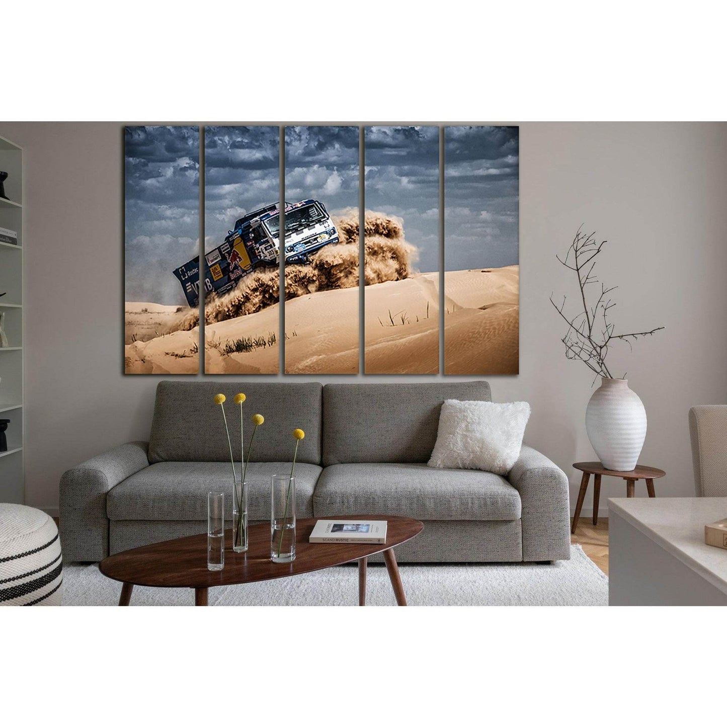 Sports Truck Explodes Desert Sands №SL944 Ready to Hang Canvas Print - Zellart Canvas Prints 0new, ALL_Products, Sports & Motivation