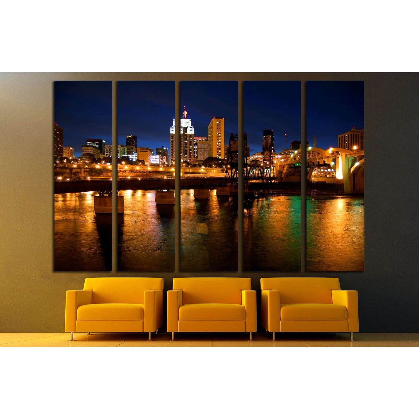 St. Paul, Minnesota skyline №1661 Ready to Hang Canvas Print - Zellart Canvas Prints ALL_Products, s-1661