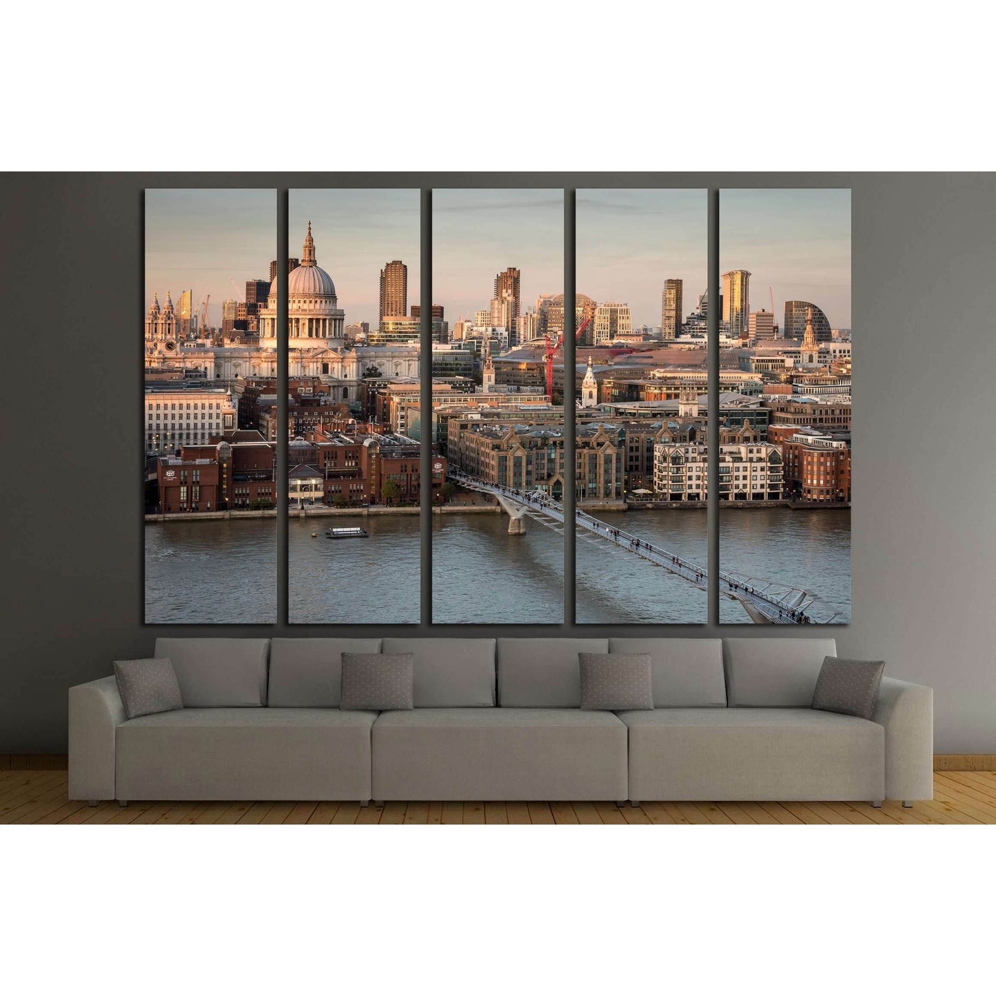 St. Paul's Cathedral and the City of London skyline №2972 Ready to Hang Canvas Print - Zellart Canvas Prints ALL_Products, s-2972