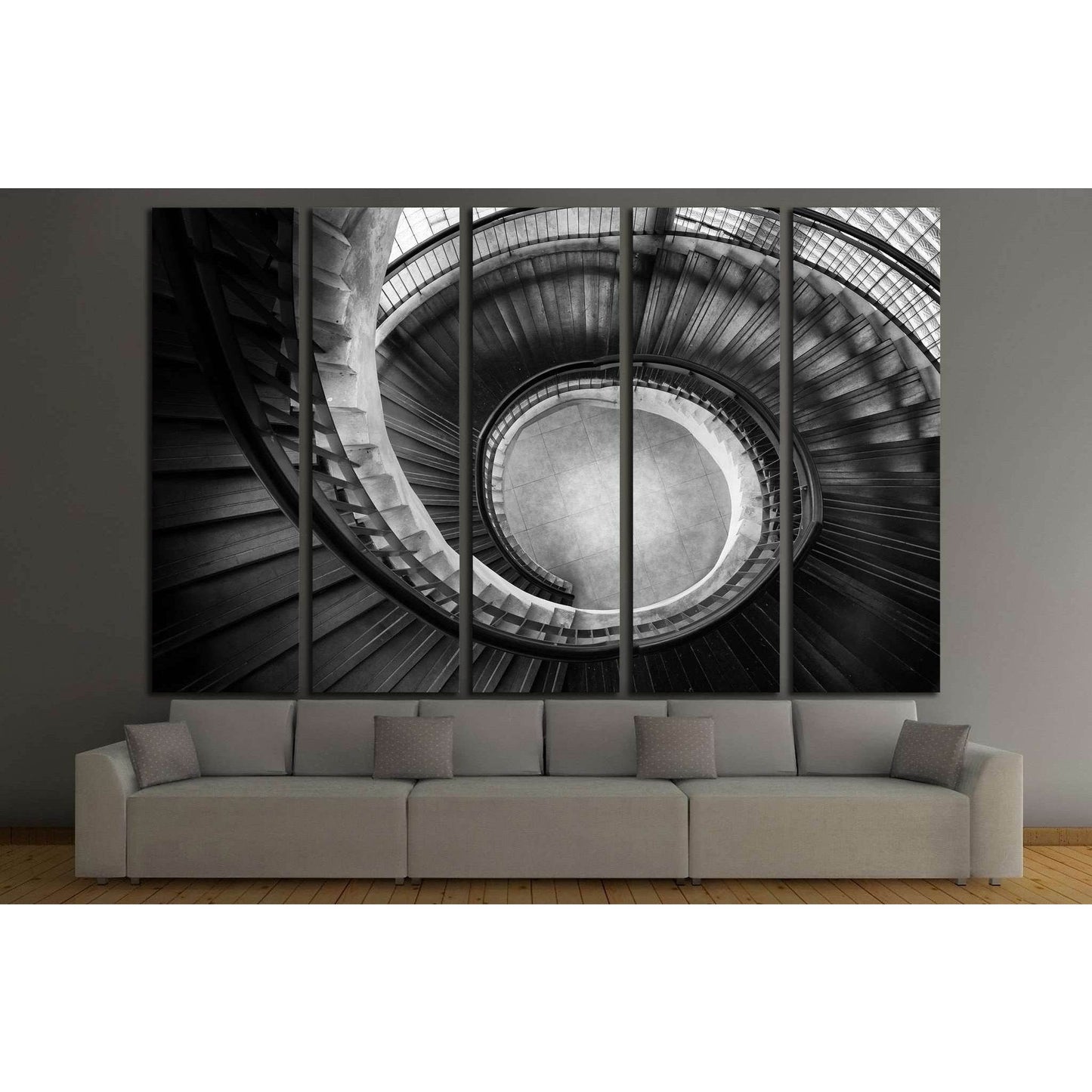 Stair with the spiral twist shape №1604 Ready to Hang Canvas Print - Zellart Canvas Prints ALL_Products, s-1604