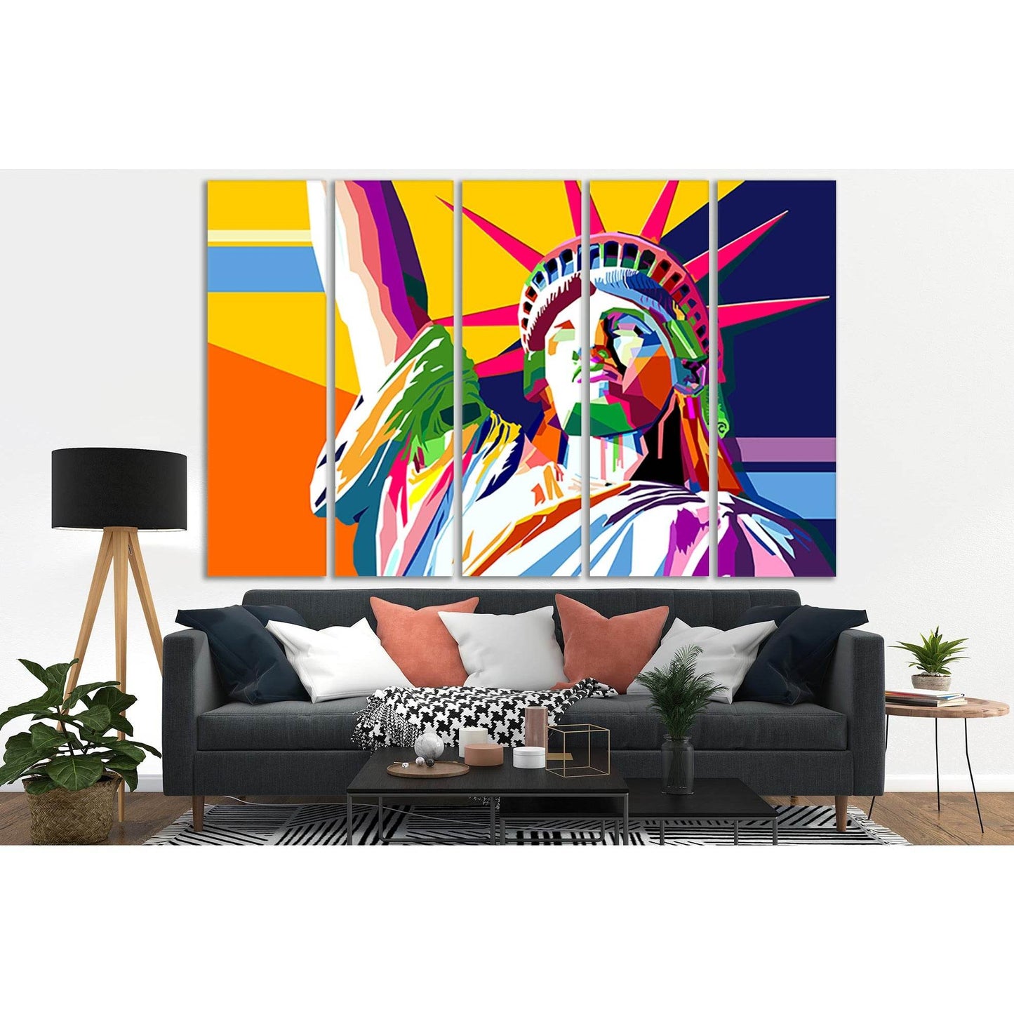 Statue Of Liberty Pop Art №SL528 Ready to Hang Canvas Print - Zellart Canvas Prints 0new, ALL_Products, Pop ART