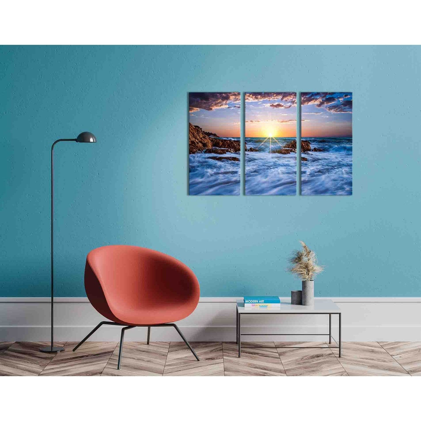 Storm waves at sunrise №D1232 Ready to Hang Canvas Print - Zellart Canvas Prints 0new, ALL_Products, Sunrise & sunset wall art
