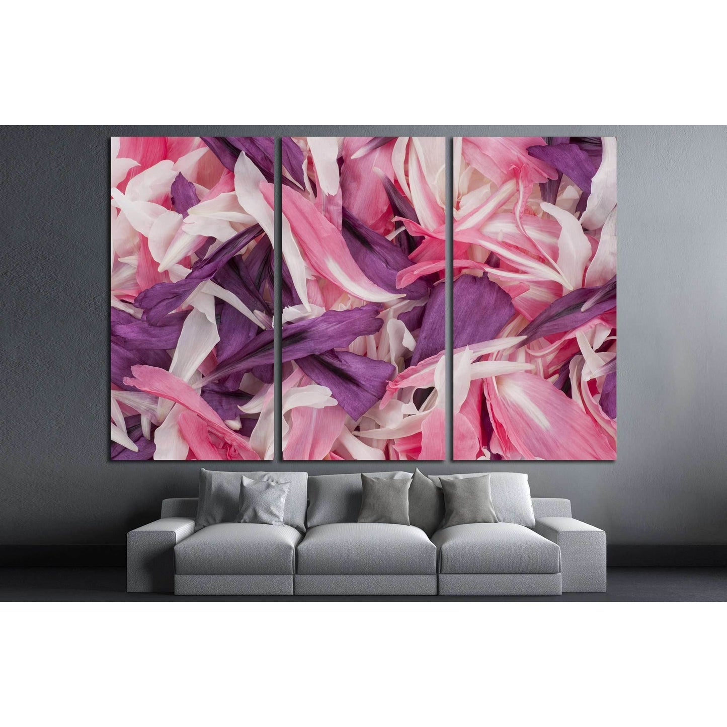 Studio Shot of Multicolored Poppy Petals Background. №2547 Ready to Hang Canvas Print - Zellart Canvas Prints ALL_Products, s-2547