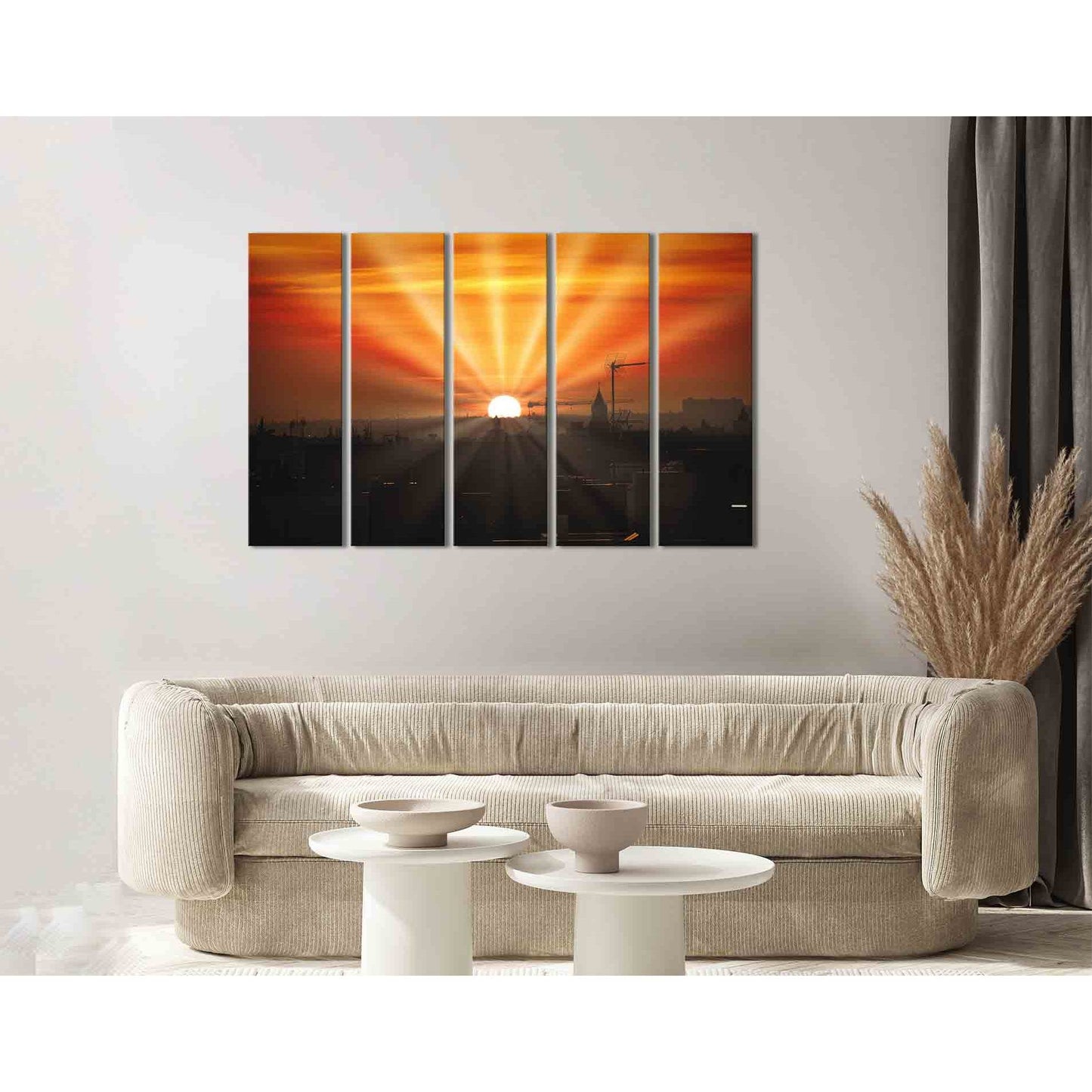 Sun rays №D1230 Ready to Hang Canvas Print - Zellart Canvas Prints 0new, ALL_Products, Sunrise & sunset wall art
