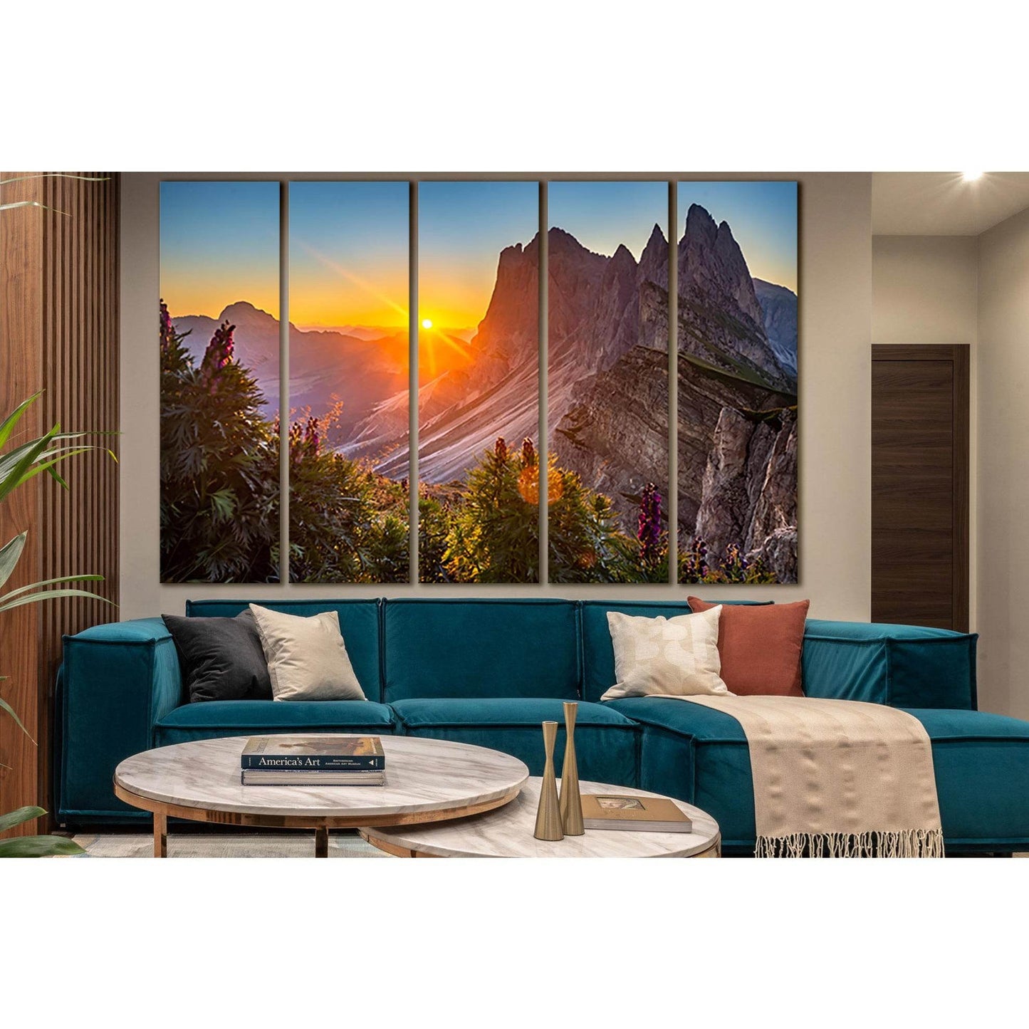 Sunrise At The Dolomites Italy №SL1586 Ready to Hang Canvas Print - Zellart Canvas Prints 0new, ALL_Products, Mountains Wall Art, Nature Wall Art, Sunrise & Sunset Wall Art