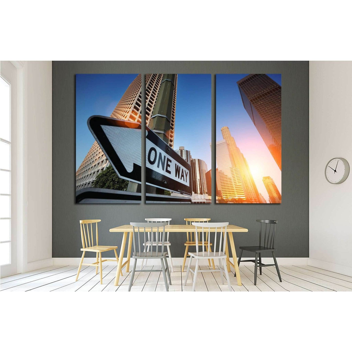 Sunrise over downtown Los Angeles, California, USA №1924 Ready to Hang Canvas Print - Zellart Canvas Prints ALL_Products, s-1924