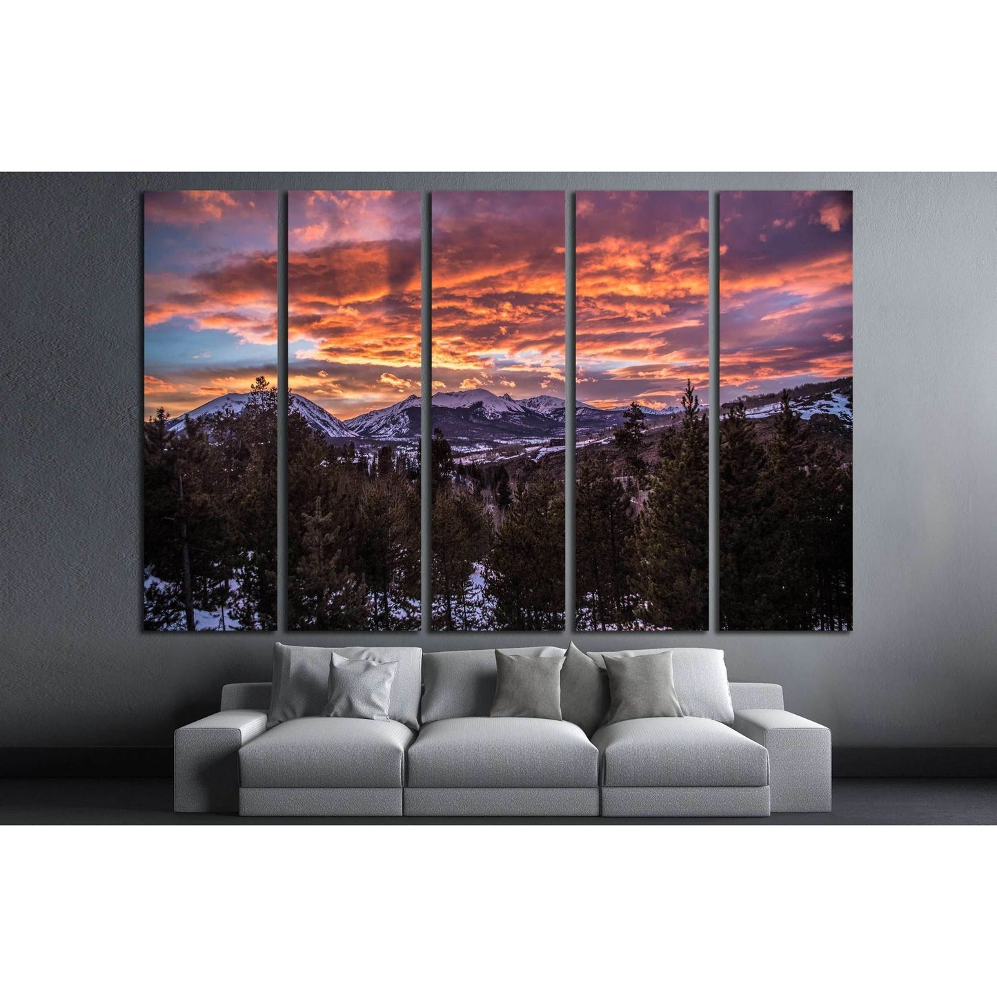 sunset in the forest №2913 Ready to Hang Canvas Print - Zellart Canvas Prints ALL_Products, s-2913