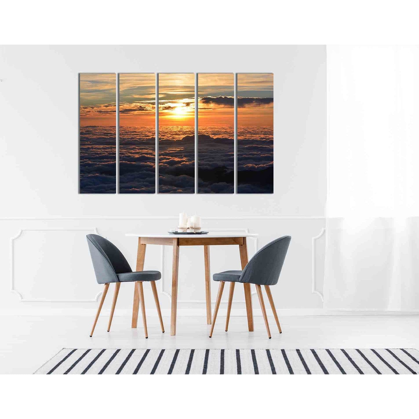 Sunset over the clouds №D1865 Ready to Hang Canvas Print - Zellart Canvas Prints 0new, ALL_Products, Sunrise & sunset wall art