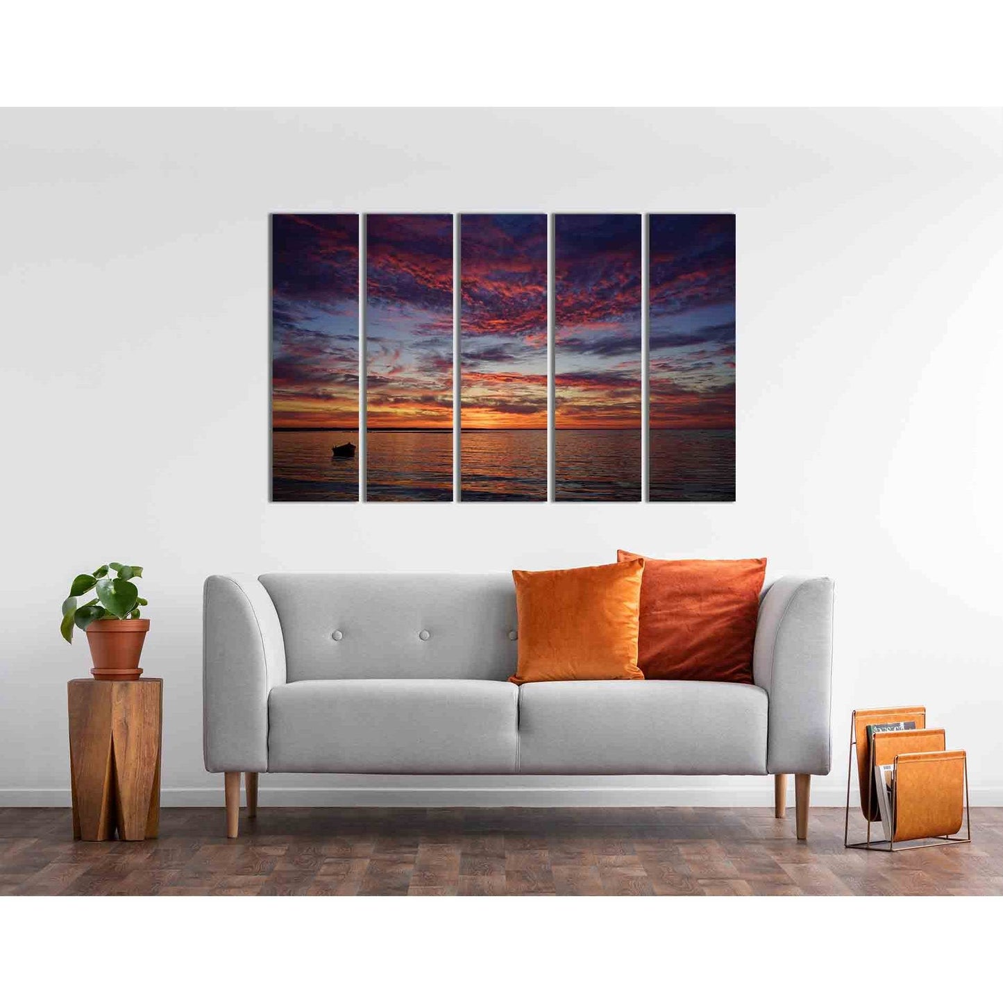 Sunset over the horizon №D1755 Ready to Hang Canvas Print - Zellart Canvas Prints 0new, ALL_Products, Sunrise & sunset wall art