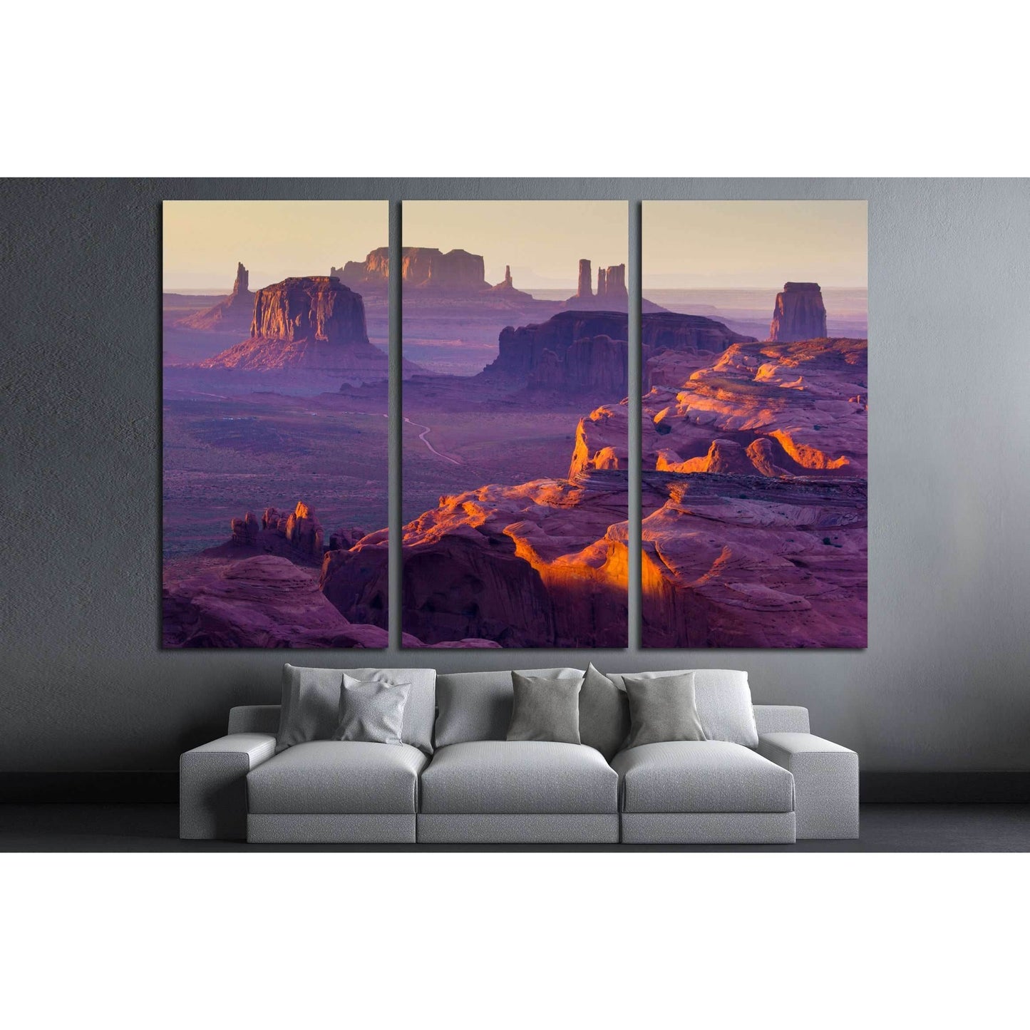 Sunset over the Hunt's Mesa №2690 Ready to Hang Canvas Print - Zellart Canvas Prints ALL_Products, s-2690
