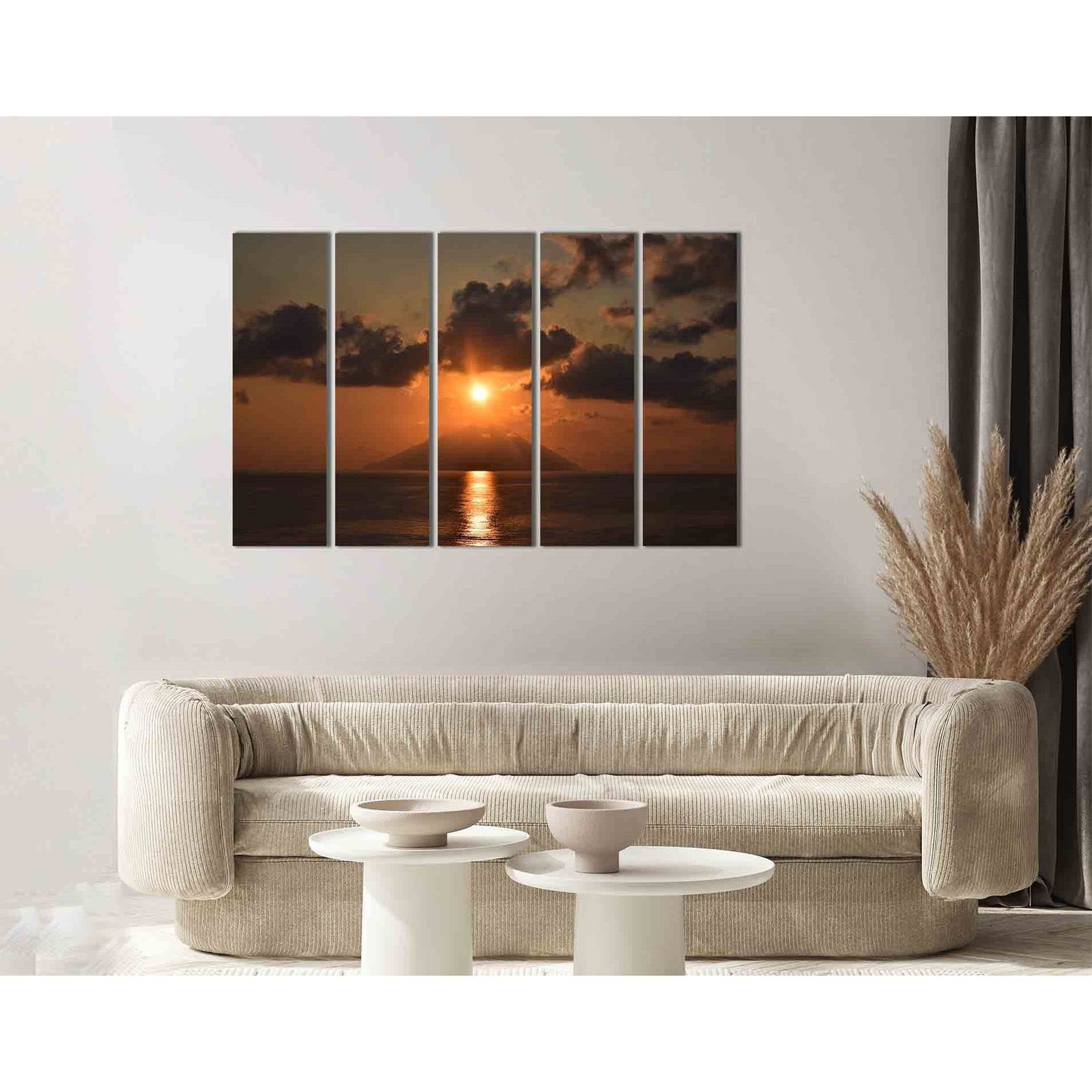 Sunset over the volcano №D1752 Ready to Hang Canvas Print - Zellart Canvas Prints 0new, ALL_Products, Sunrise & sunset wall art