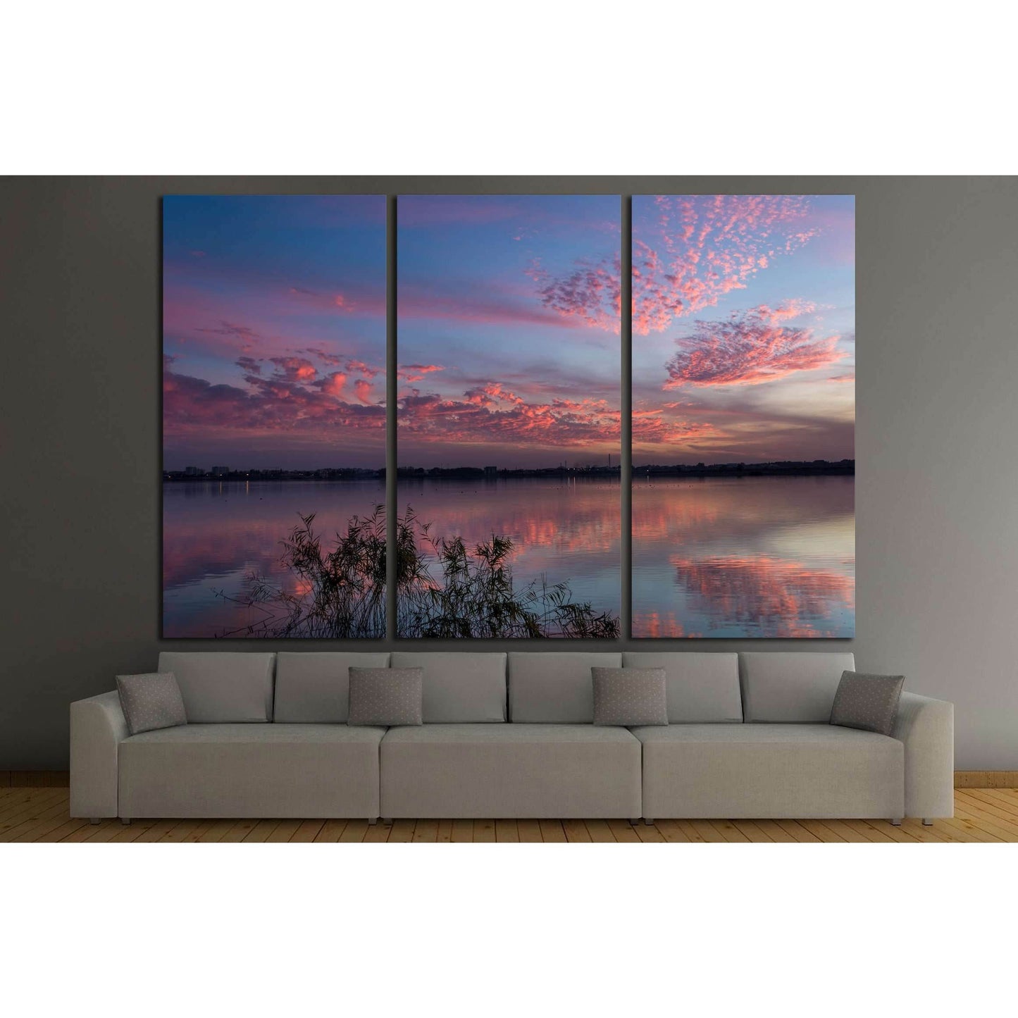 sunset with pink clouds №2855 Ready to Hang Canvas Print - Zellart Canvas Prints ALL_Products, s-2855