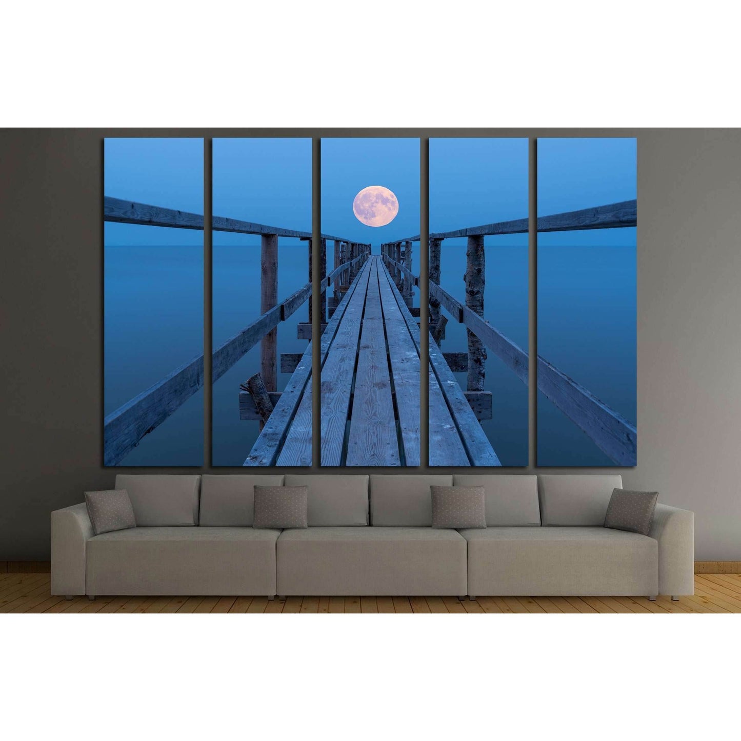 Super moon rising over lake Winnipeg №3216 Ready to Hang Canvas Print - Zellart Canvas Prints ALL_Products, s-3216