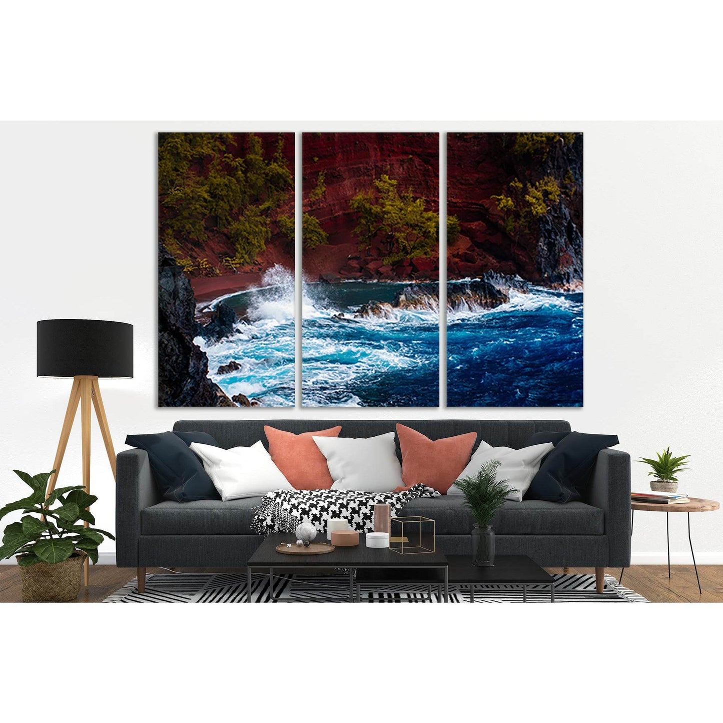Surf In Hawaii №SL116 Ready to Hang Canvas Print - Zellart Canvas Prints 0new, ALL_Products, Beach Ocean & Waves