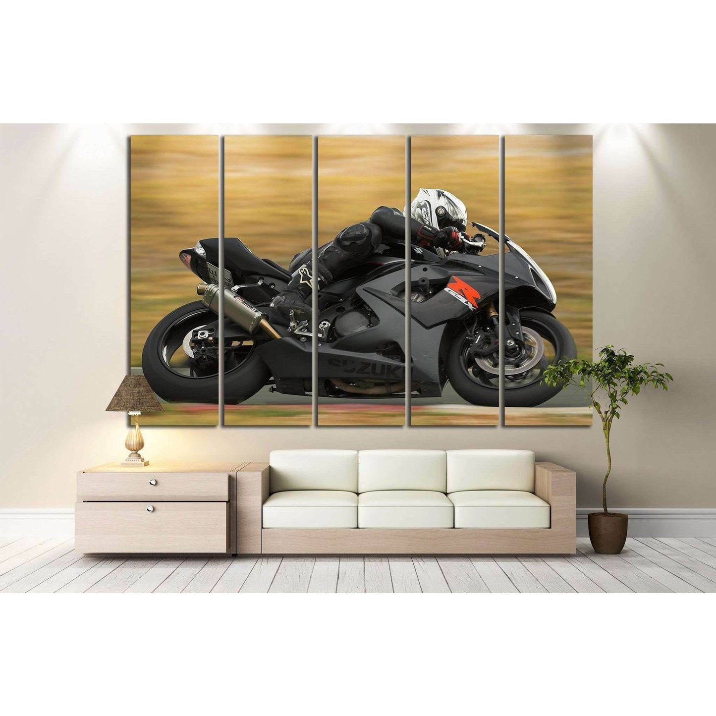 Suzuki GSX-R №156 Ready to Hang Canvas Print - Zellart Canvas Prints ALL_Products, wd-156