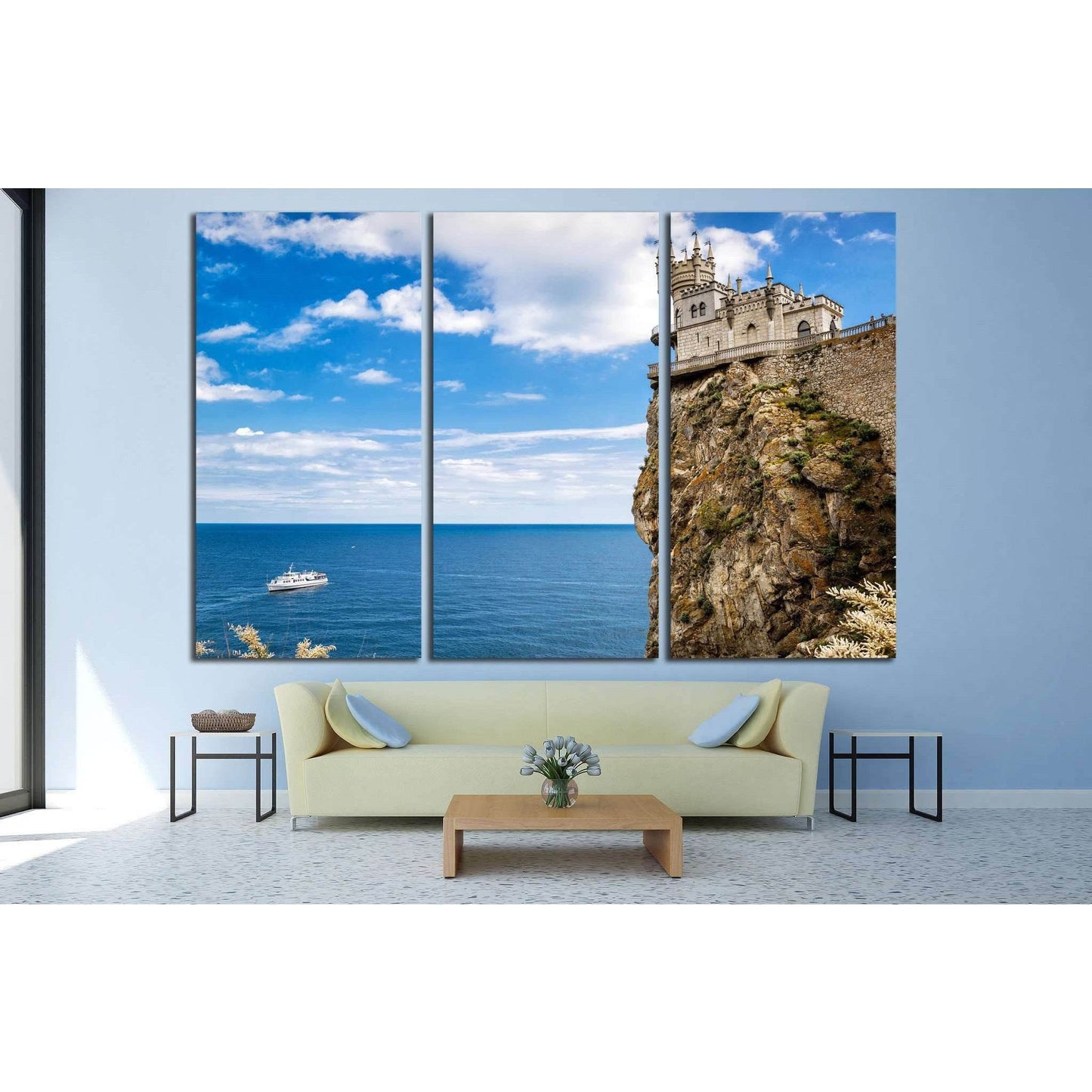 Swallow's Nest castle, Black Sea in Crimea, Ukraine №1812 Ready to Hang Canvas Print - Zellart Canvas Prints ALL_Products, s-1812
