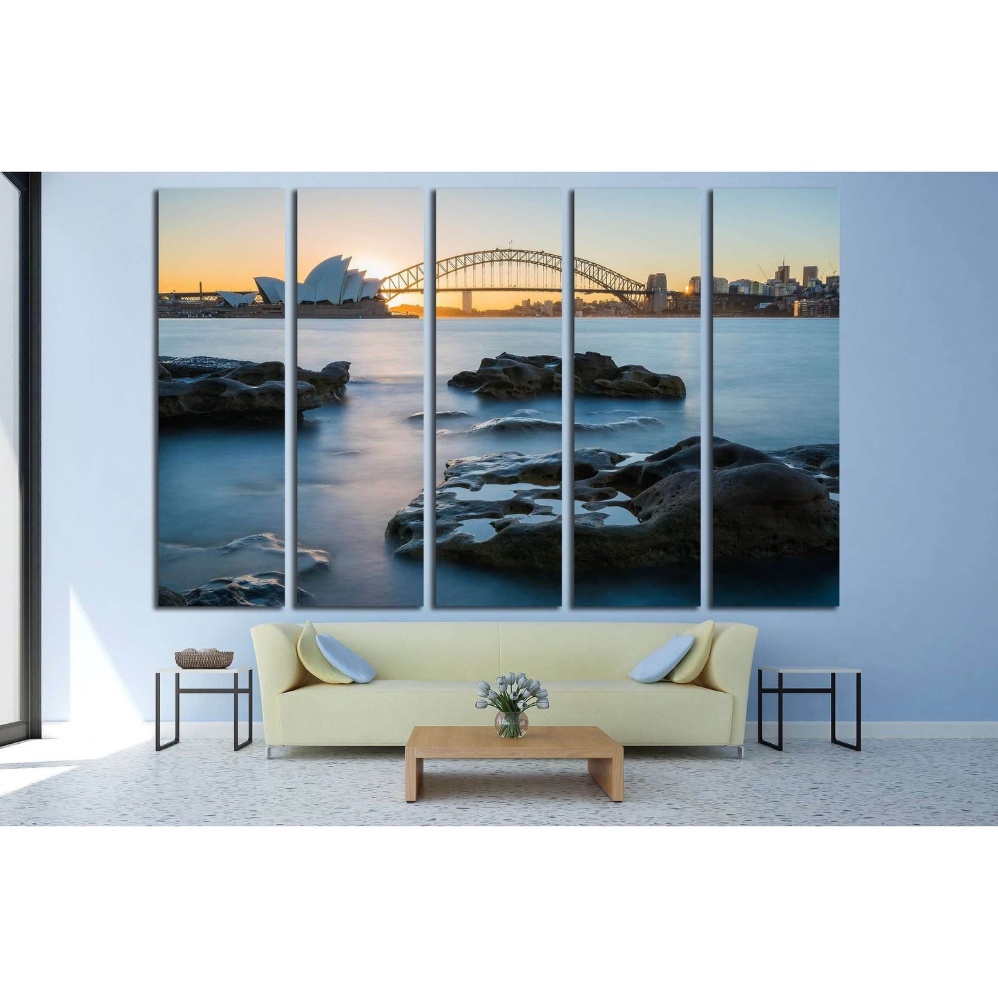 Sydney, Australia View of the Opera House in the beautiful sunset №3050 Ready to Hang Canvas Print - Zellart Canvas Prints ALL_Products, s-3050
