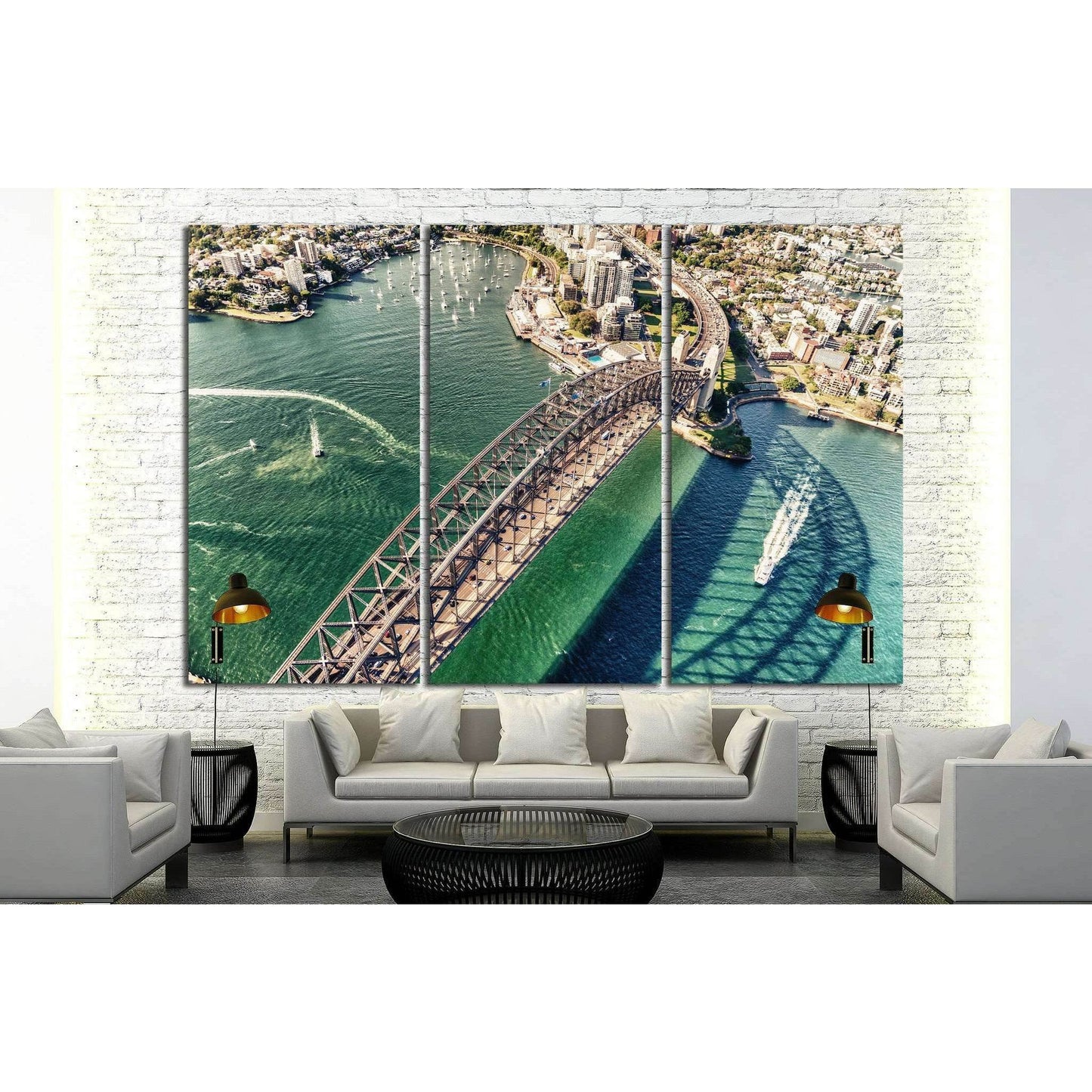 Sydney Harbour Bridge. Aerial view №1151 Ready to Hang Canvas Print - Zellart Canvas Prints ALL_Products, s-1151